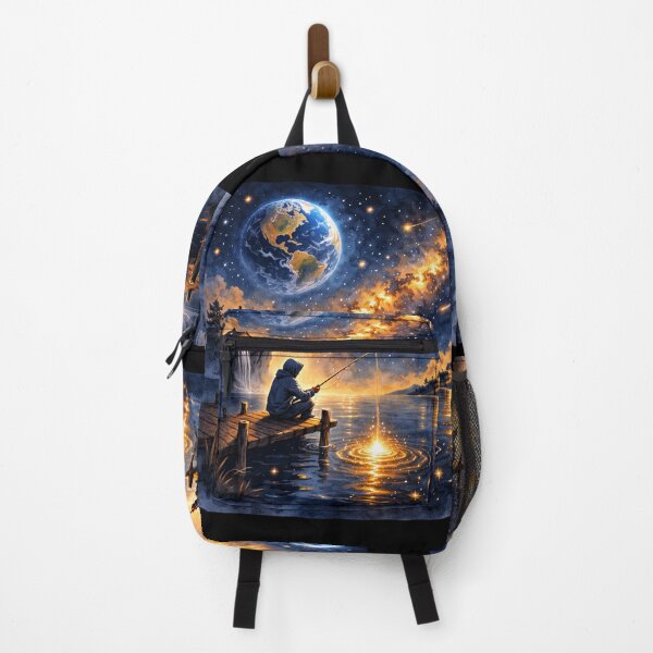 Item preview, Cosmic Fishing Dreamscape – Painted Galaxy Night designed and sold by CyrilloArt.