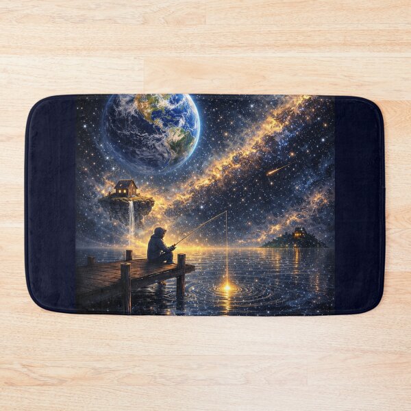 Item preview, Fishing Under the Galaxy – Cosmic Dreamscape designed and sold by CyrilloArt.