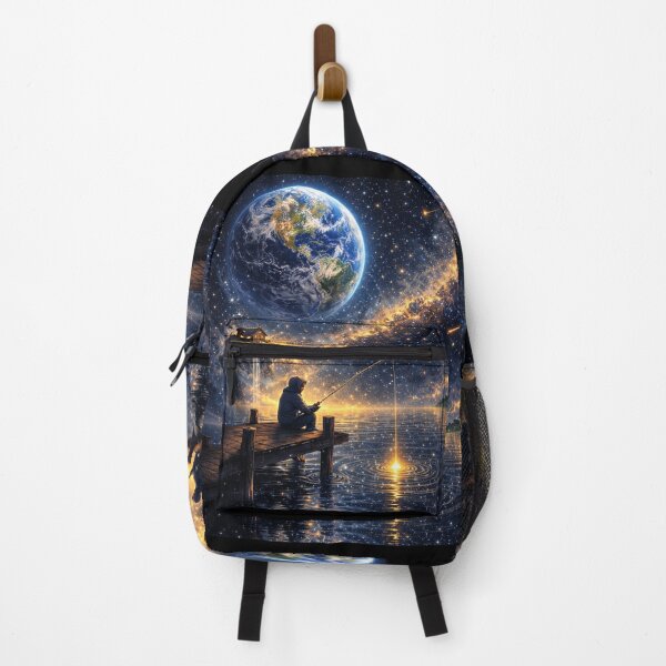 Item preview, Fishing Under the Galaxy – Cosmic Dreamscape designed and sold by CyrilloArt.