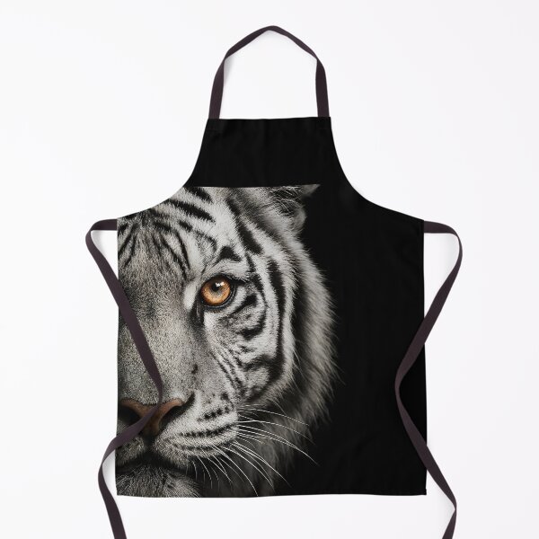 Item preview, White Tiger Face – Intense Close-Up Portrait on Black designed and sold by EmeraldeaArt.