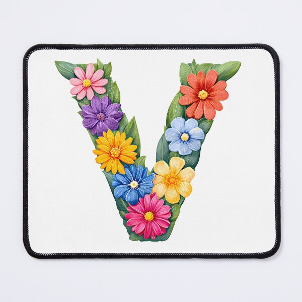 Item preview, Floral Letter V - Vibrant Botanical Alphabet Art Print designed and sold by DesignArtist.ia.