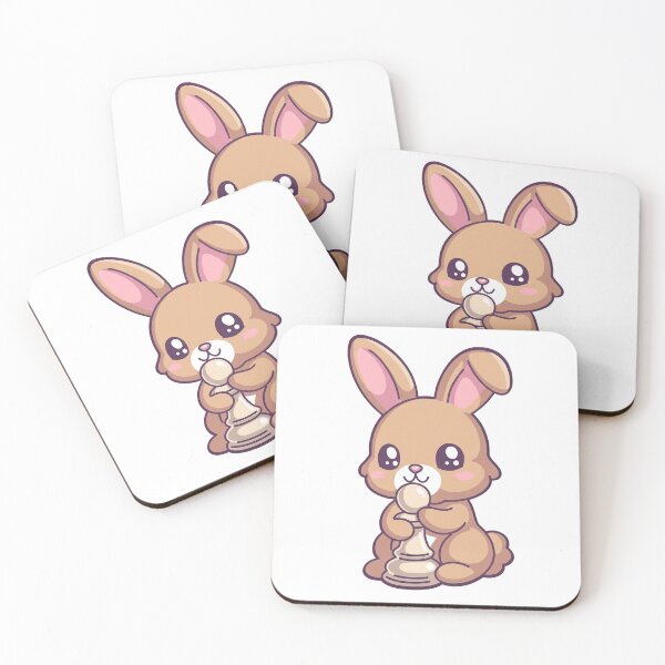 Item preview, Cute Brown Bunny Playing Chess Cozy Kawaii Rabbit Design designed and sold by ArdjaN_PL.