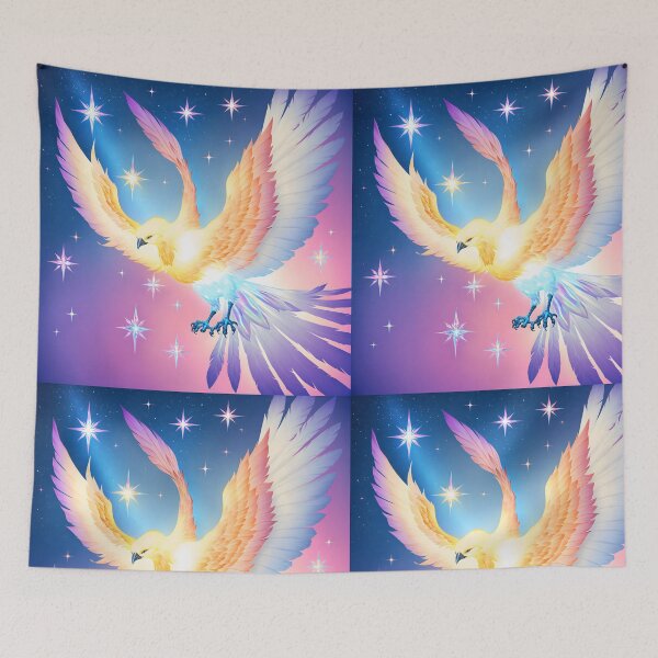 Item preview, Crystalline Cosmic Phoenix Rising Ethereal Nebula Art designed and sold by CrystalVanta.