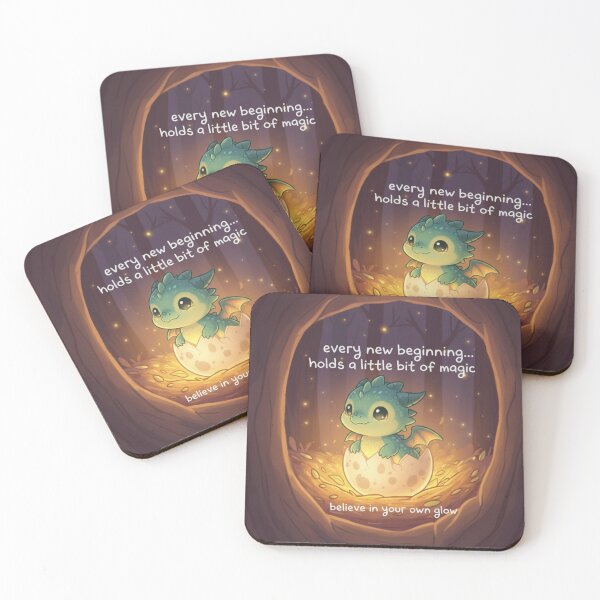 Item preview, "Every New Beginning Holds Magic" Magical Dragon Hatchling   designed and sold by DreamCasterArt.