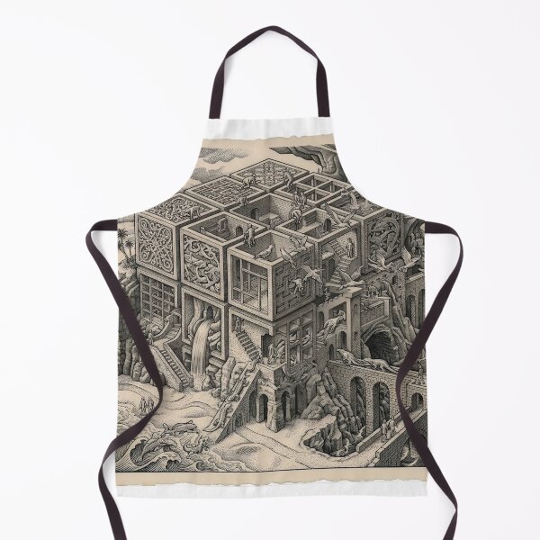 Item preview, Surreal Labyrinth Architecture Escher Style Fantasy Cube Intricate Line Art designed and sold by Meteor Destroyer.