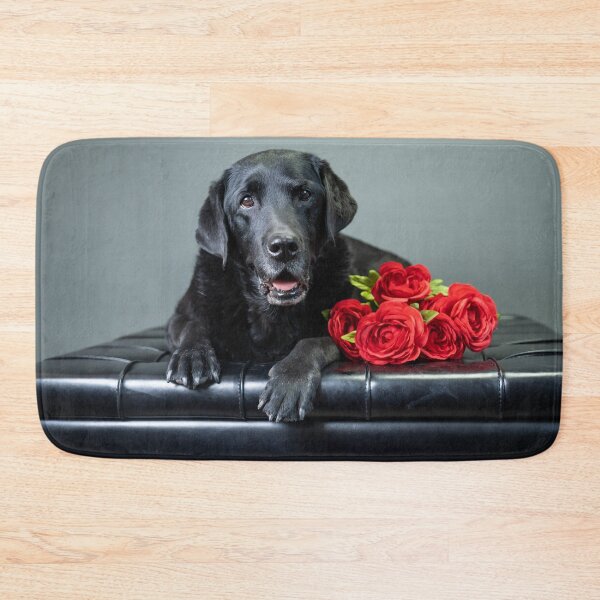 Item preview, Black Labrador with Red Roses designed and sold by Christine Crosby - Sunlight Inspirations.