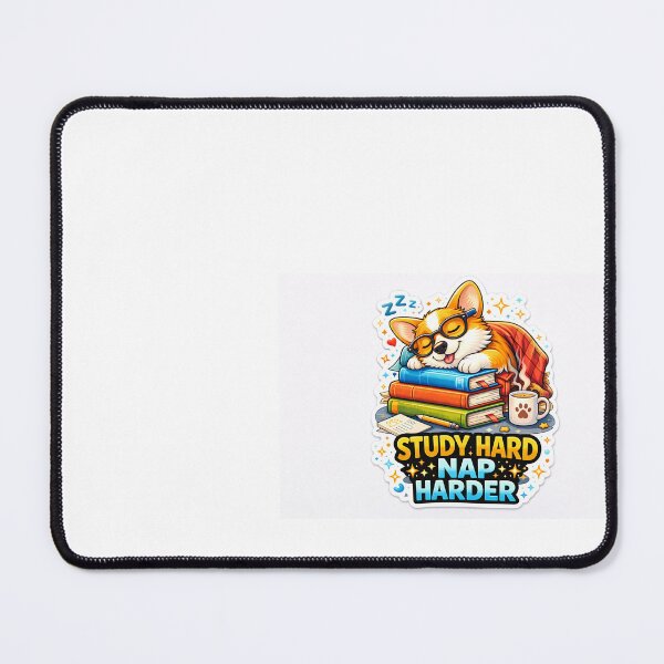 Item preview, Study Hard Nap Harder Funny Corgi Student Design designed and sold by PavelskiArt.
