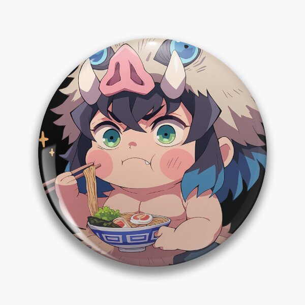 Item preview, Inosuke Hashibira Demon Slayer Chibi Ramen Crunch designed and sold by mildaclairmo.