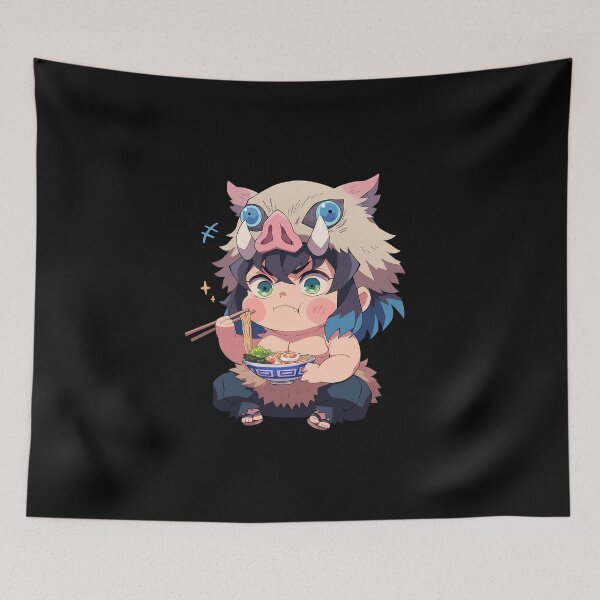 Item preview, Inosuke Hashibira Demon Slayer Chibi Ramen Crunch designed and sold by mildaclairmo.