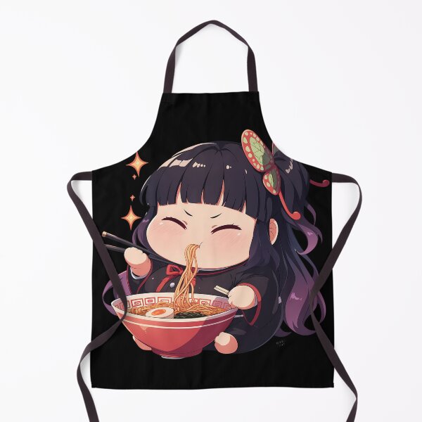 Item preview, Kanao Tsuyuri Demon Slayer Chibi Ramen Butterfly Smile designed and sold by mildaclairmo.
