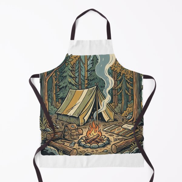 Item preview, Vintage Camping Tent & Campfire designed and sold by urbinet.