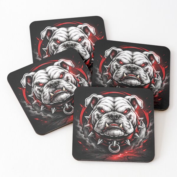 Item preview, Angry White Bulldog Mascot – Fierce Esports Dog Logo designed and sold by MerlinWear.