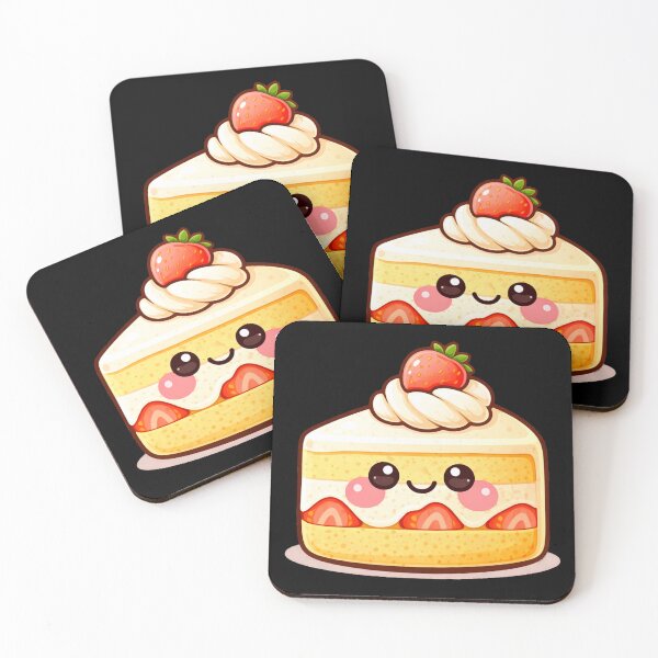 Item preview, Cute Strawberry Cake Kawaii Food Character designed and sold by ImagenFusionP.
