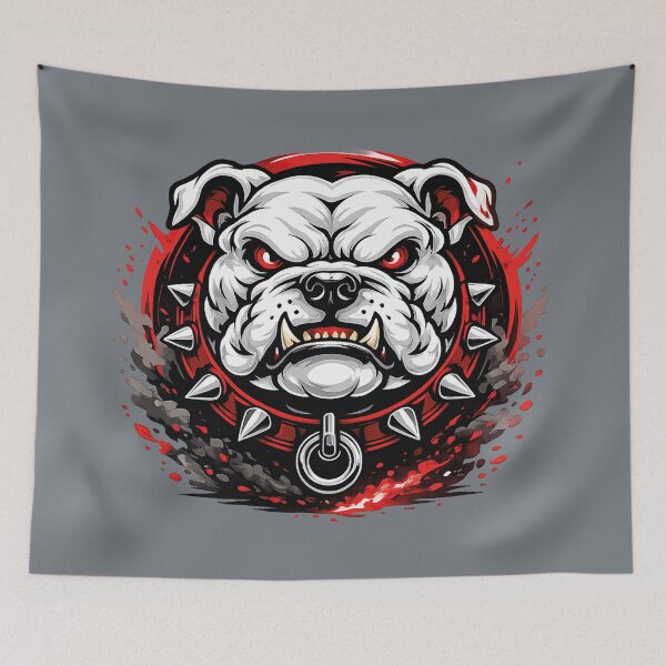 Item preview, Angry White Bulldog Mascot Logo – Fierce Esports Dog Emblem designed and sold by MerlinWear.