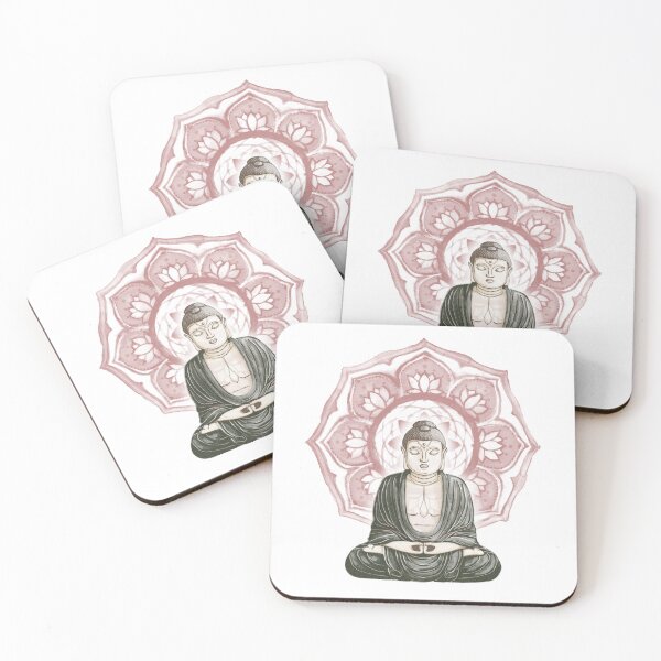 Item preview, Buddha Padma Watercolor - Fawn Earth Pine - Ruby Halo designed and sold by Irene Estelle.