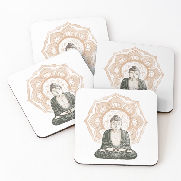 Item preview, Buddha Padma Watercolor - Fawn Earth Pine - Rust Halo designed and sold by Irene Estelle.