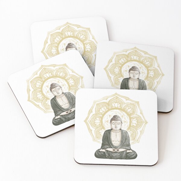 Item preview, Buddha Padma Watercolor - Fawn Earth Pine - Saffron Halo designed and sold by Irene Estelle.