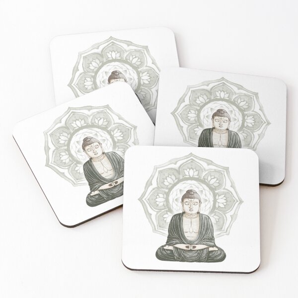 Item preview, Buddha Padma Watercolor - Fawn Earth Pine - Sage Halo designed and sold by Irene Estelle.