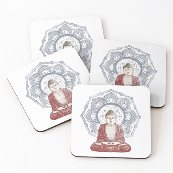 Item preview, Buddha Padma Watercolor - Fawn Earth Ruby - Dusk Halo designed and sold by Irene Estelle.