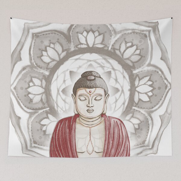 Item preview, Buddha Padma Watercolor - Fawn Earth Ruby - Earth Halo designed and sold by Irene Estelle.