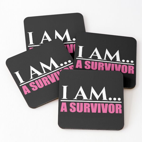 Item preview, I Am A Survivor - White and Pink Text  designed and sold by On The Rise Designs.