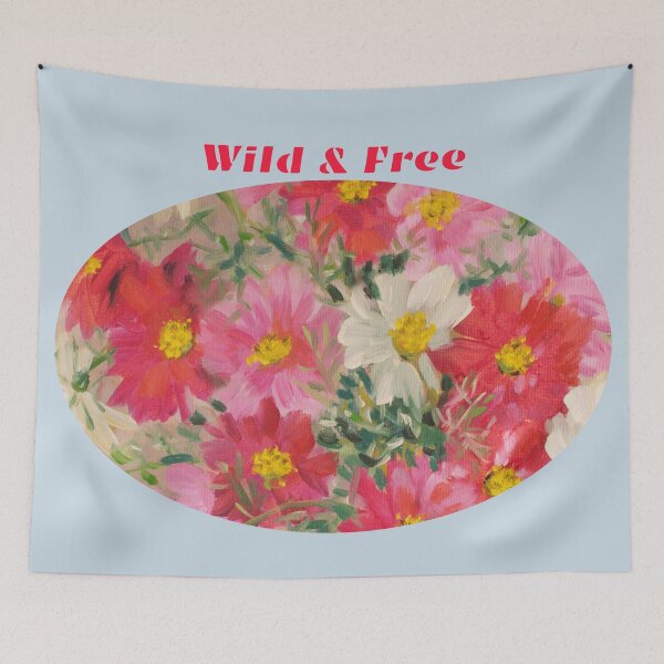Item preview, 	Wild and Free - Vibrant Cosmos Flower Ellipse designed and sold by JurateArt-DK.