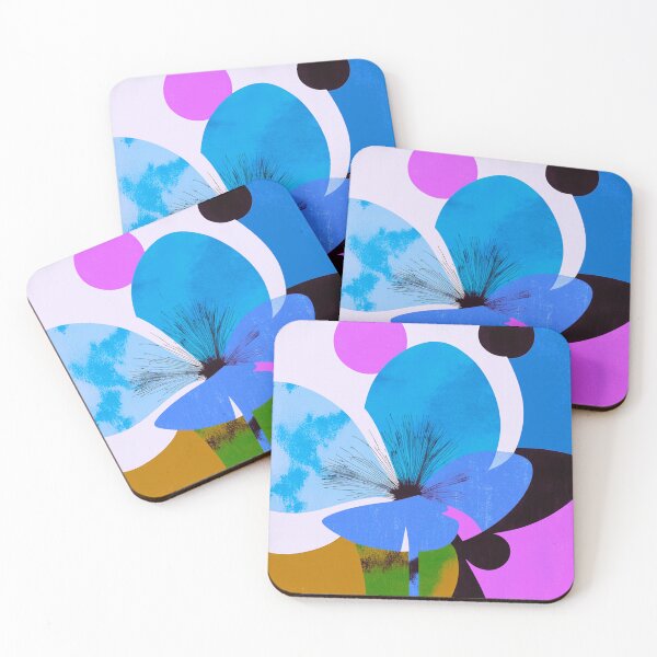 Item preview, Vibrant Blue Floral – Art Deco Inspired Modern Design designed and sold by joycrysstudio.
