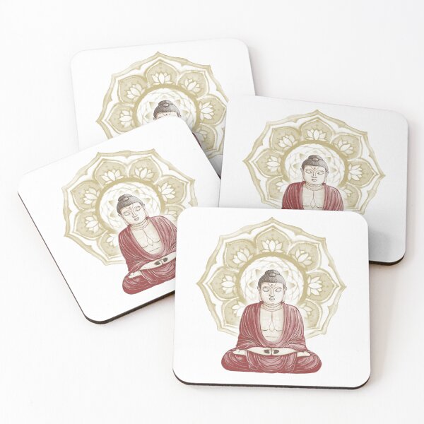 Item preview, Buddha Padma Watercolor - Fawn Earth Ruby - Ochre Halo designed and sold by Irene Estelle.
