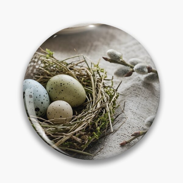 Item preview, Springtime Still Life with Bird Nest and Speckled Eggs designed and sold by homydesign.