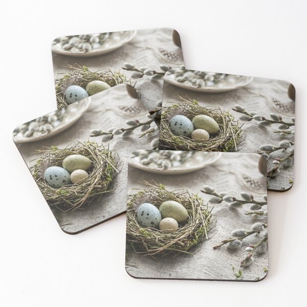 Item preview, Springtime Still Life with Bird Nest and Speckled Eggs designed and sold by homydesign.