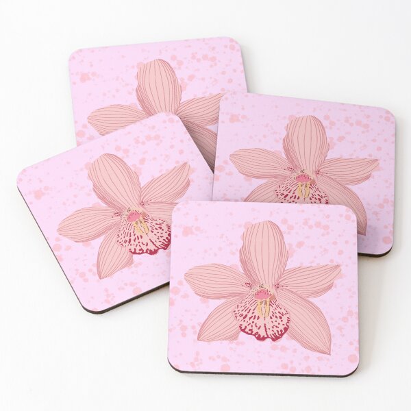 Item preview, Pink Orchid Flower Soft Aesthetic Floral Wall Art  designed and sold by Rawafi Art Studio.