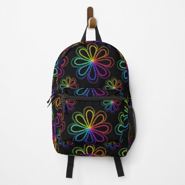 Item preview, Colorful Neon Rainbow Flower Pattern  designed and sold by RCsDigitalArt.