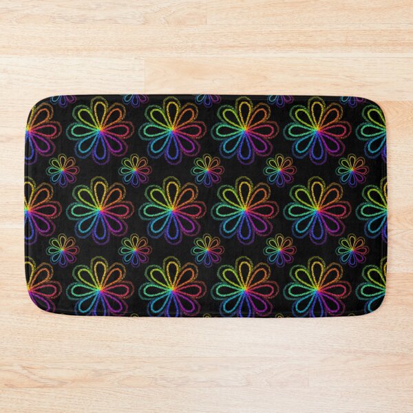 Item preview, Colorful Neon Rainbow Flower Pattern  designed and sold by RCsDigitalArt.
