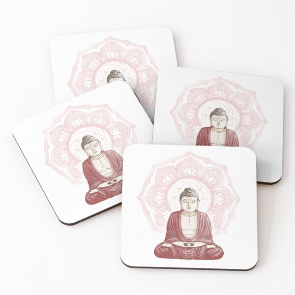 Item preview, Buddha Padma Watercolor - Fawn Earth Ruby - Rose Halo designed and sold by Irene Estelle.