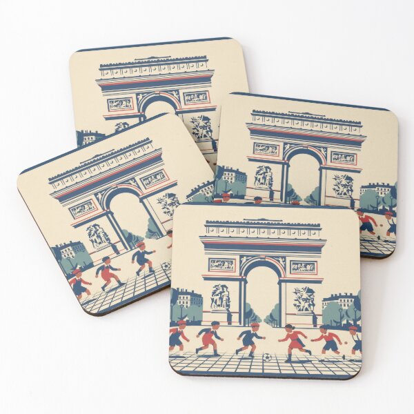Item preview, Children Playing Soccer Near Paris Landmark designed and sold by BrickByDream.