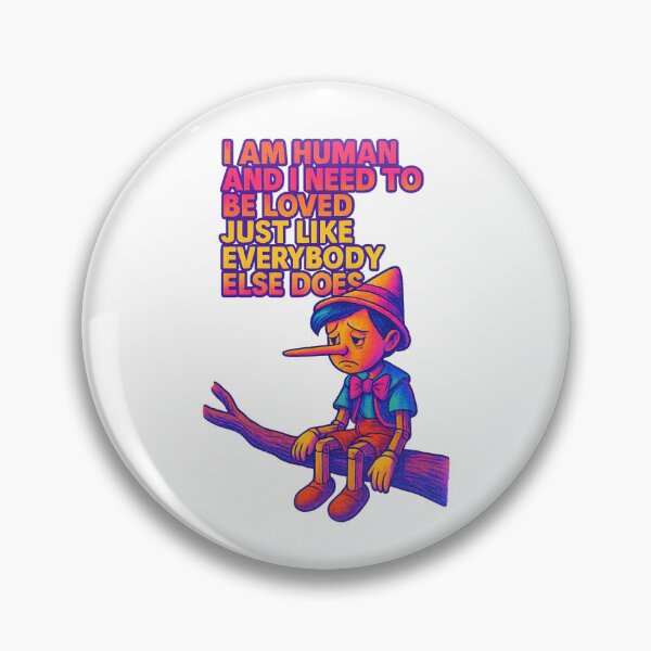 Item preview, Pinocchio “I Am Human and I Need to Be Loved” – The Smiths Inspired – How Soon Is Now Lyrics – Sad Cartoon Character Art designed and sold by Donsean22.