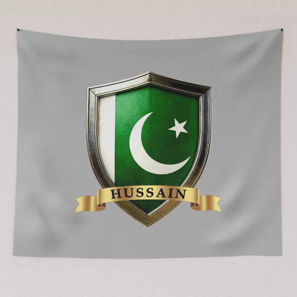 Item preview, Hussain Pakistan Heraldic Name Shield designed and sold by Highlandkings.