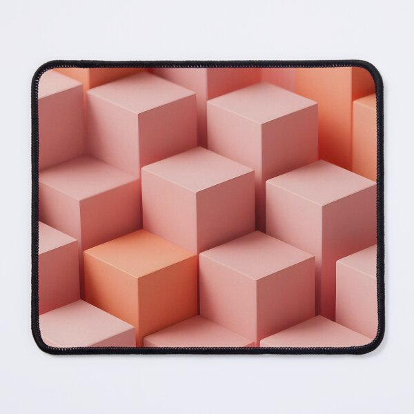 Item preview, 3D Isometric Peach and Coral Geometric Cubes designed and sold by homydesign.