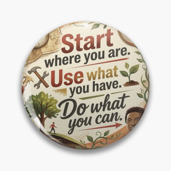 Item preview, Start Where You Are Arthur Ashe Quote Illustration designed and sold by KabronX.