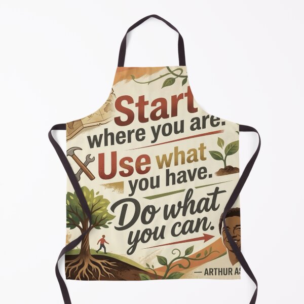 Item preview, Start Where You Are Arthur Ashe Quote Illustration designed and sold by KabronX.