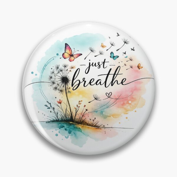 Item preview, Just Breathe Watercolor Dandelion Butterfly Inspirational Quote designed and sold by PrintSquad.