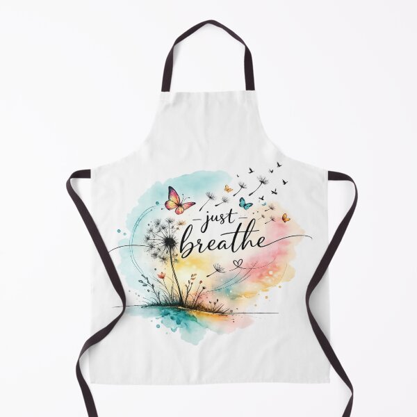 Item preview, Solo respira: Diente de león en acuarela con mariposa. Cita inspiradora. designed and sold by PrintSquad.