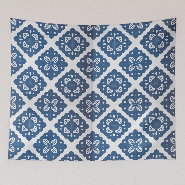 Item preview, Soft Blue Scandinavian Floral Pattern designed and sold by yara.lahdo.