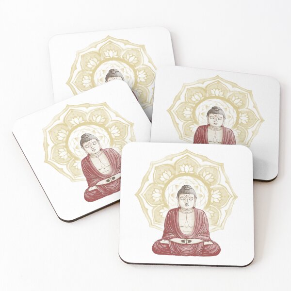 Item preview, Buddha Padma Watercolor - Fawn Earth Ruby - Saffron Halo designed and sold by Irene Estelle.