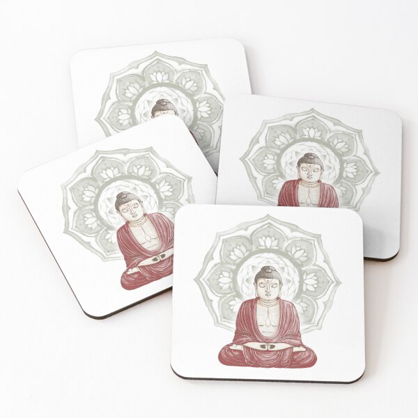 Item preview, Buddha Padma Watercolor - Fawn Earth Ruby - Sage Halo designed and sold by Irene Estelle.