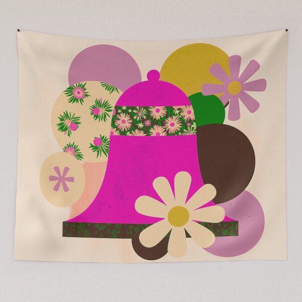 Item preview, Floral Bell Garden – Art Deco Inspired Vibrant Design designed and sold by joycrysstudio.