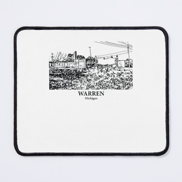 Item preview, Warren MI Ink Cityscape Illustration Vintage Graphic designed and sold by clarabersetart.