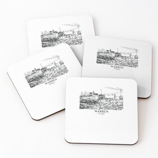 Item preview, Warren MI Ink Cityscape Illustration Vintage Graphic designed and sold by clarabersetart.