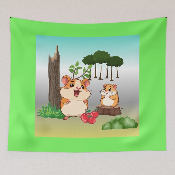 Item preview, Funny Hamsters with Apples designed and sold by ToscaniArt.