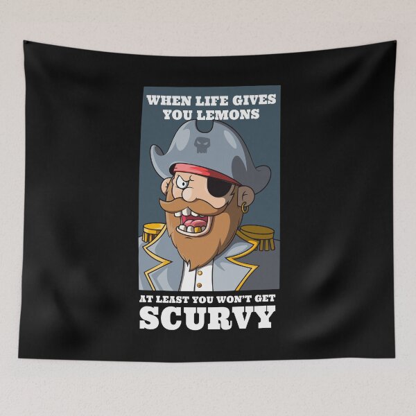 Item preview, Funny pirate lemon joke – “When life gives you lemons, at Least you won’t get scurvy” Cartoon Pirate Design designed and sold by messy-nessie.
